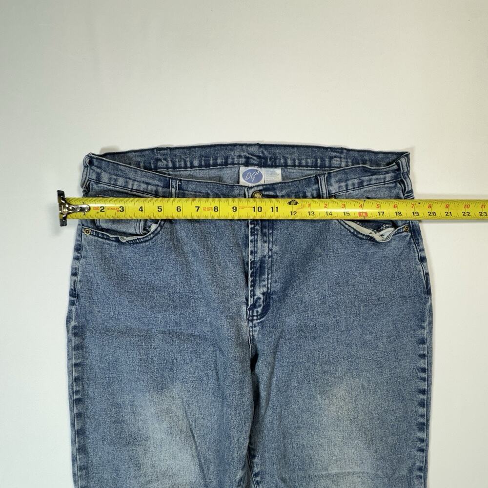 Y2K DG2 16W Flare Jeans Light Wash Stretch Denim Raw Hem 2000s Retro Bootcut - Picture 5 of 8
